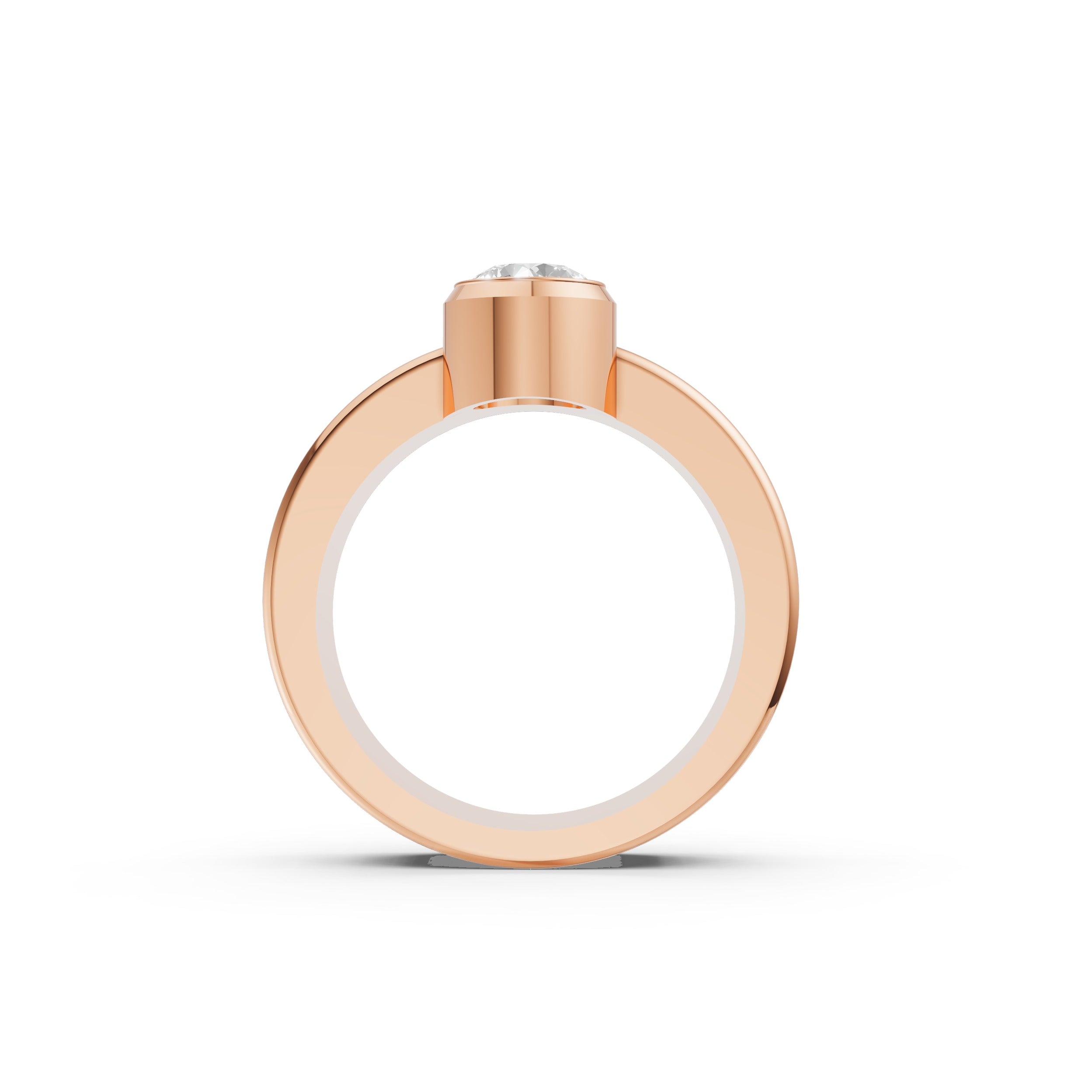 Modern Bezel set Moissanite Diamond Ring