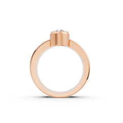 Modern Bezel set Moissanite Diamond Ring