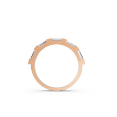 Art Deco Bar Setting Baguette Moissanite Diamond Band