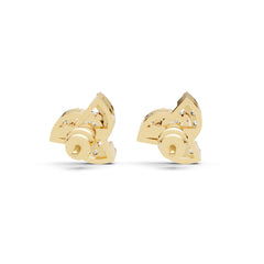 Trinity Swirl Halo Moissanite Diamond Stud Earrings – 18K Gold-Plated Designer Earrings
