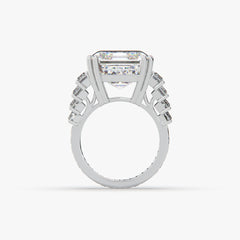 Emerald-Cut Solitaire Luxe Baguette Pavilion Statement Ring