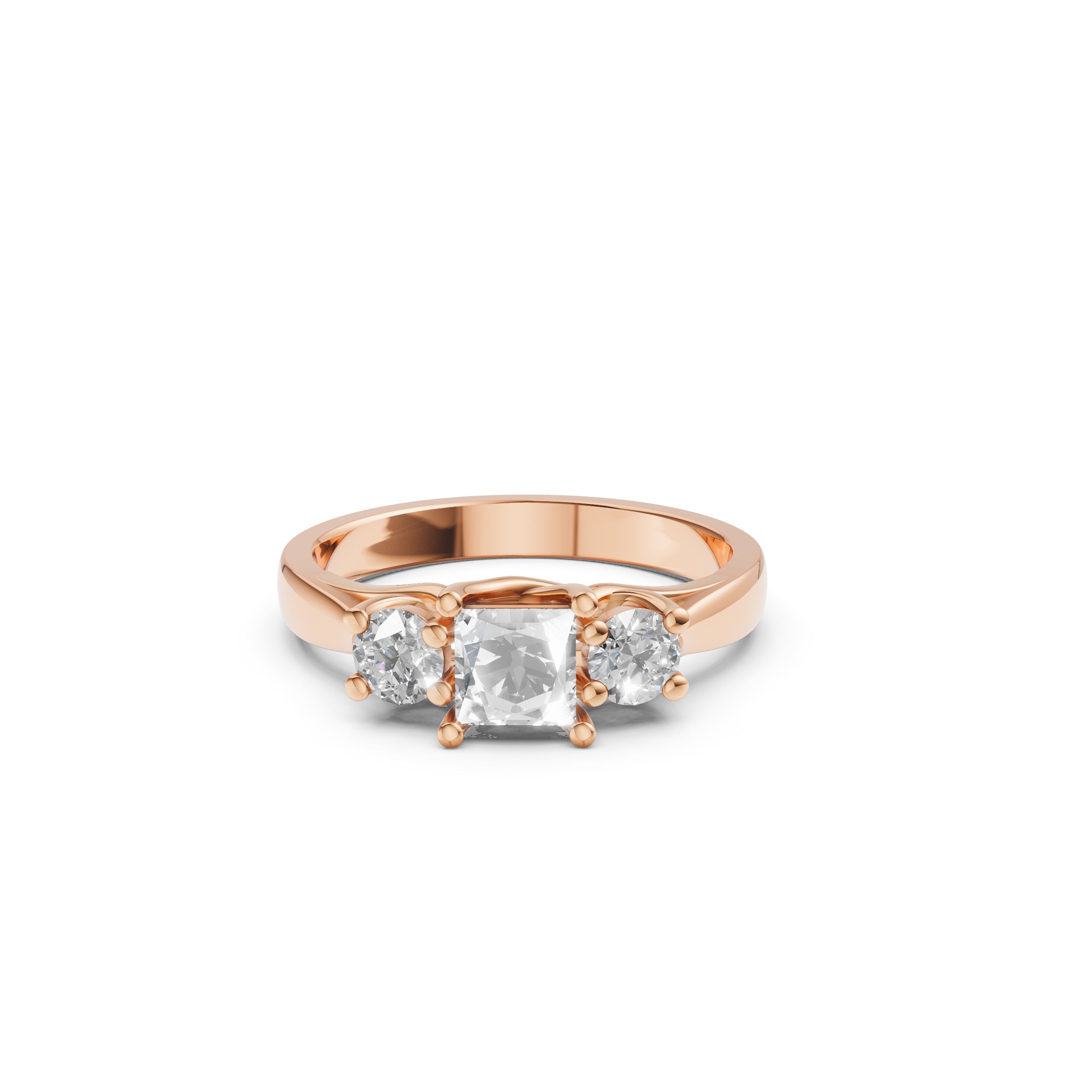 Sstringz Rose Radiance Cushion & Round Trio Diamond Ring