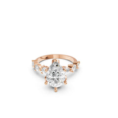 Gardenia Pear Cut Moissanite Diamond Ring