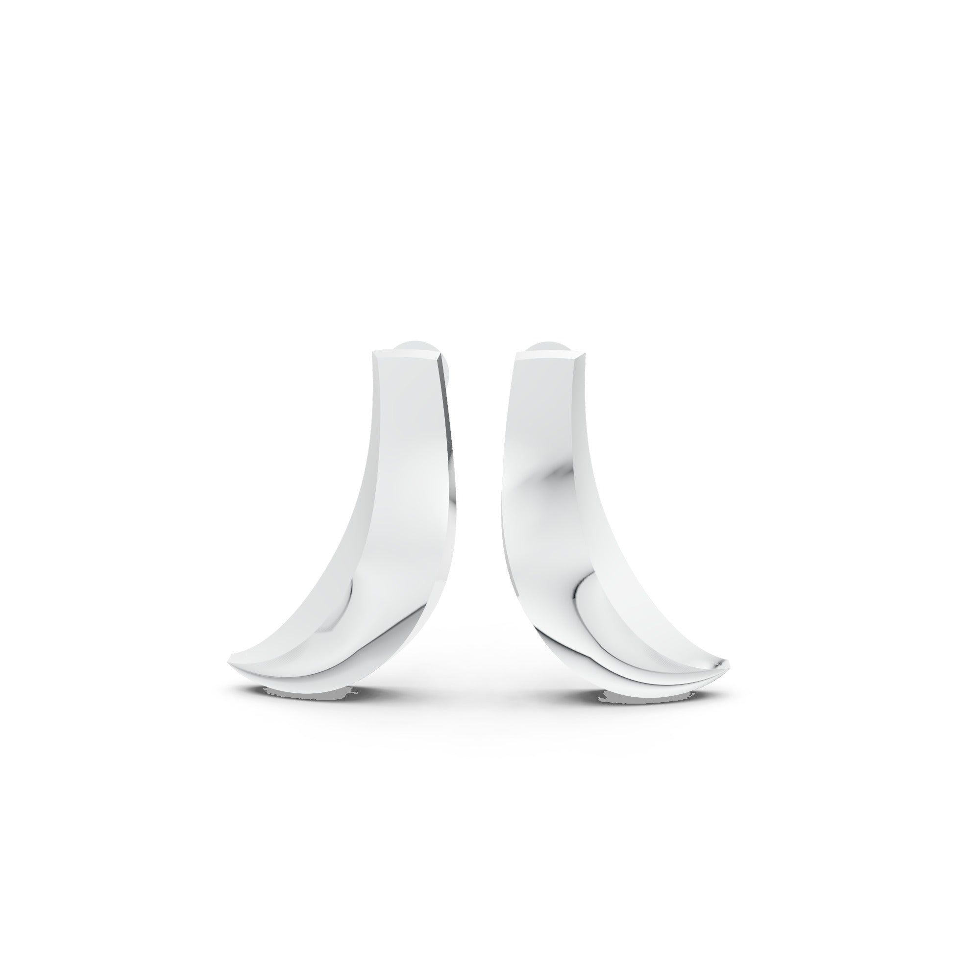 Sstringz Modern Sculpted Polished Hoop Earrings – Contemporary Minimalist Shine in Premium Silver Finish
