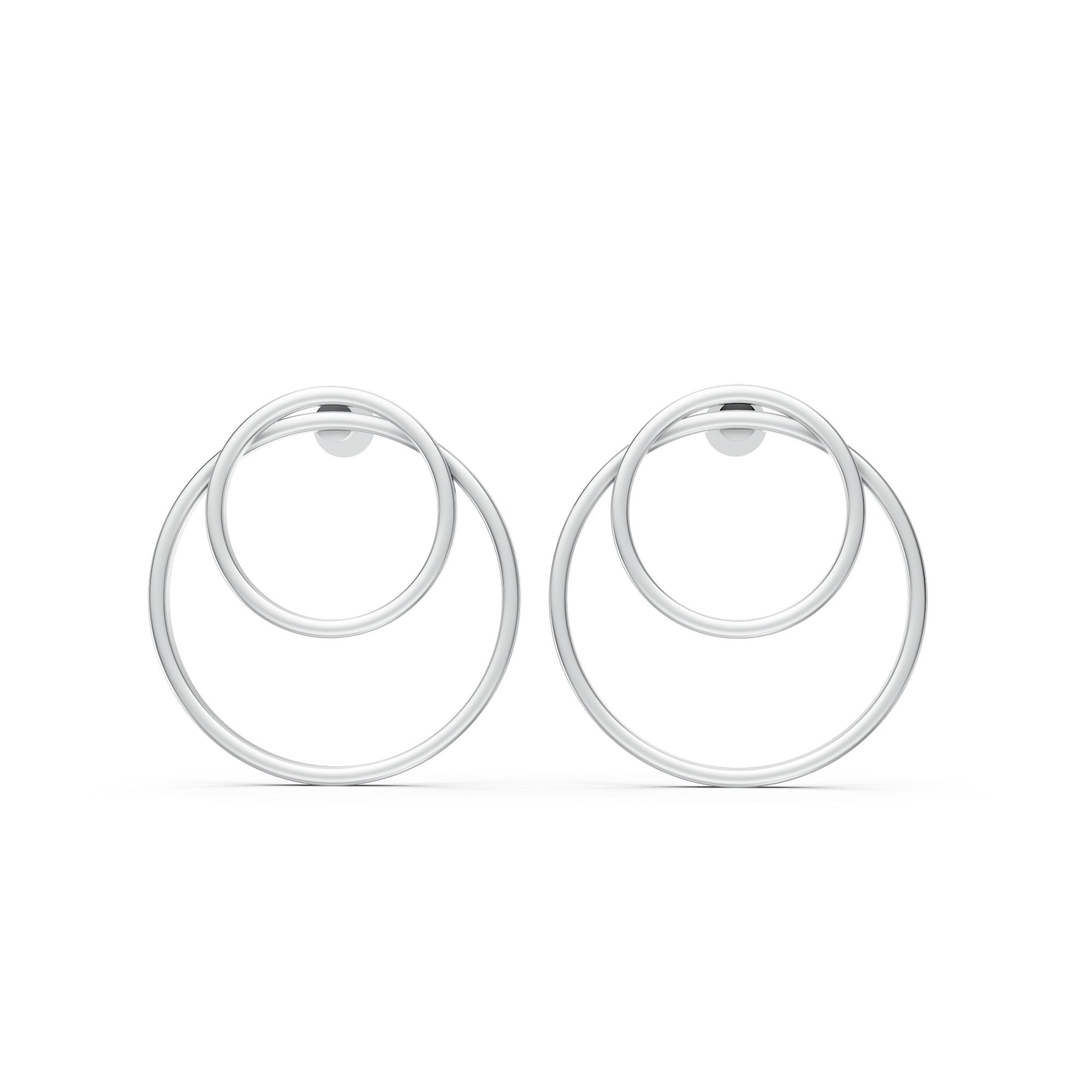 Luxury Dual Orbit Sterling Silver Hoop Earrings – Sstringz Exclusive