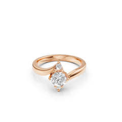 Dainty Rose Gold Plated Silver Moissanite Promise Ring