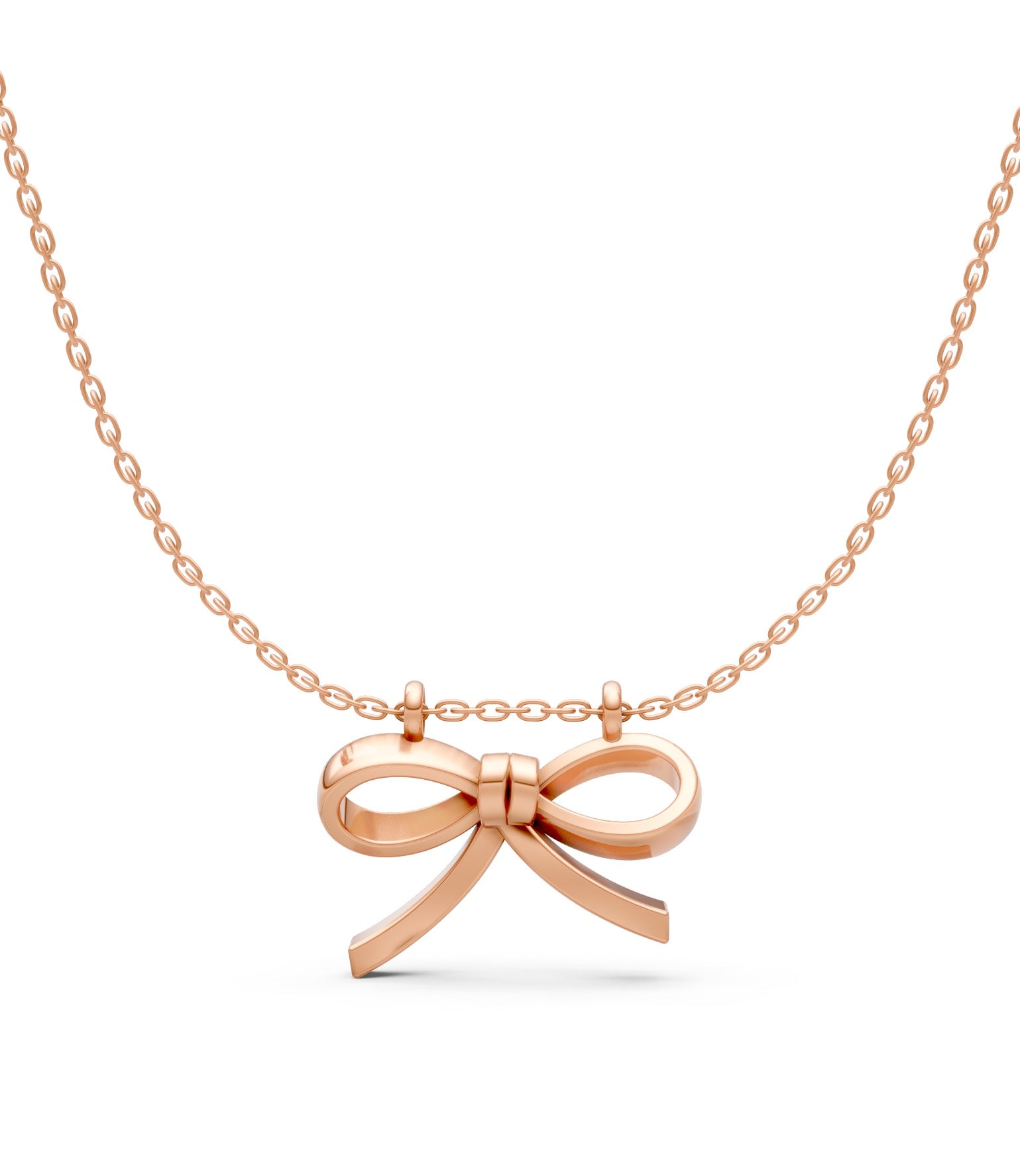 Rose Gold Sculpted Bow Pendant Necklace for Everyday Elegance