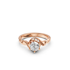 Swirl Soliatire Ring in Rose Gold Finish