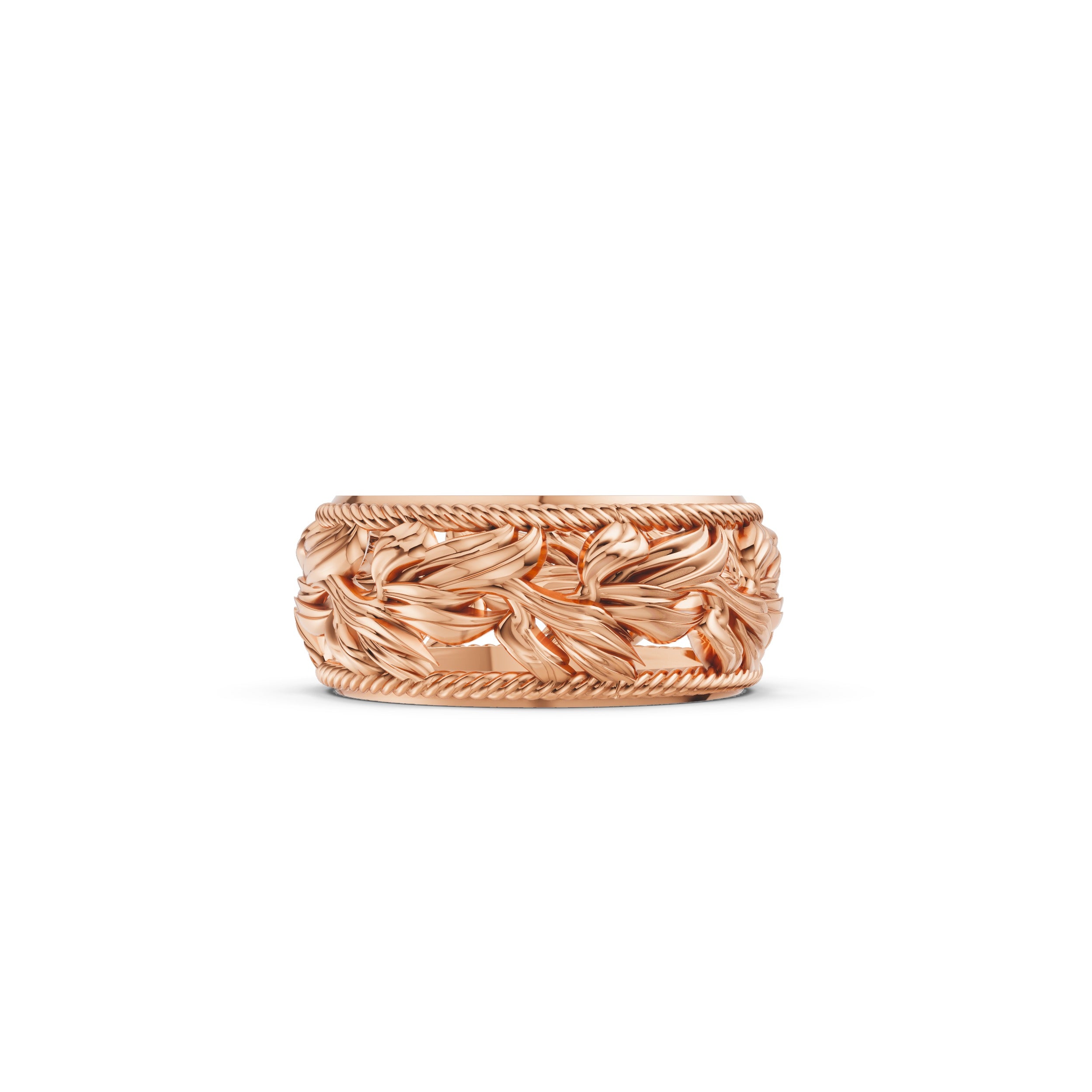 Grape Vine Rose Gold Plated Silver Ring
