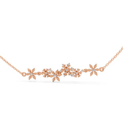Snowflake Blossom Moissanite Diamond Bracelet – 18k Rose Gold Finish