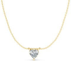 Classic Heart-Shaped Moissanite Pendant Necklace – 18K Gold-Plated Minimal Love Pendant
