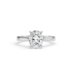 Classic Oval Solitaire Ring in Sterling Silver