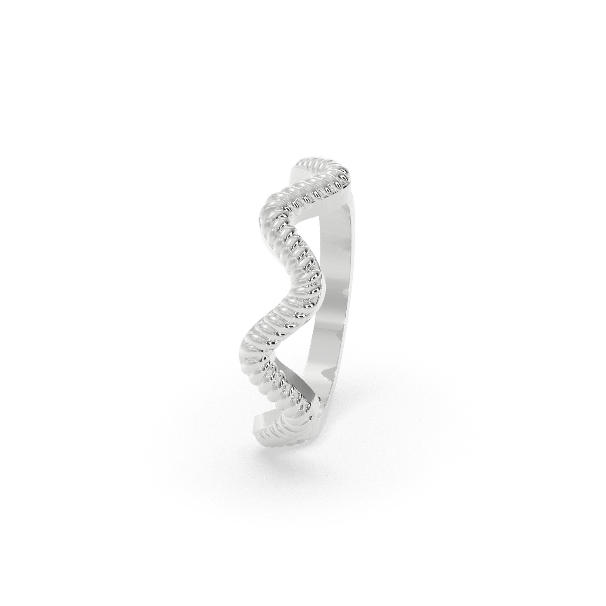 Sstringz Silver Wave-Texture Minimalist Ring – Sculpted Contemporary Design