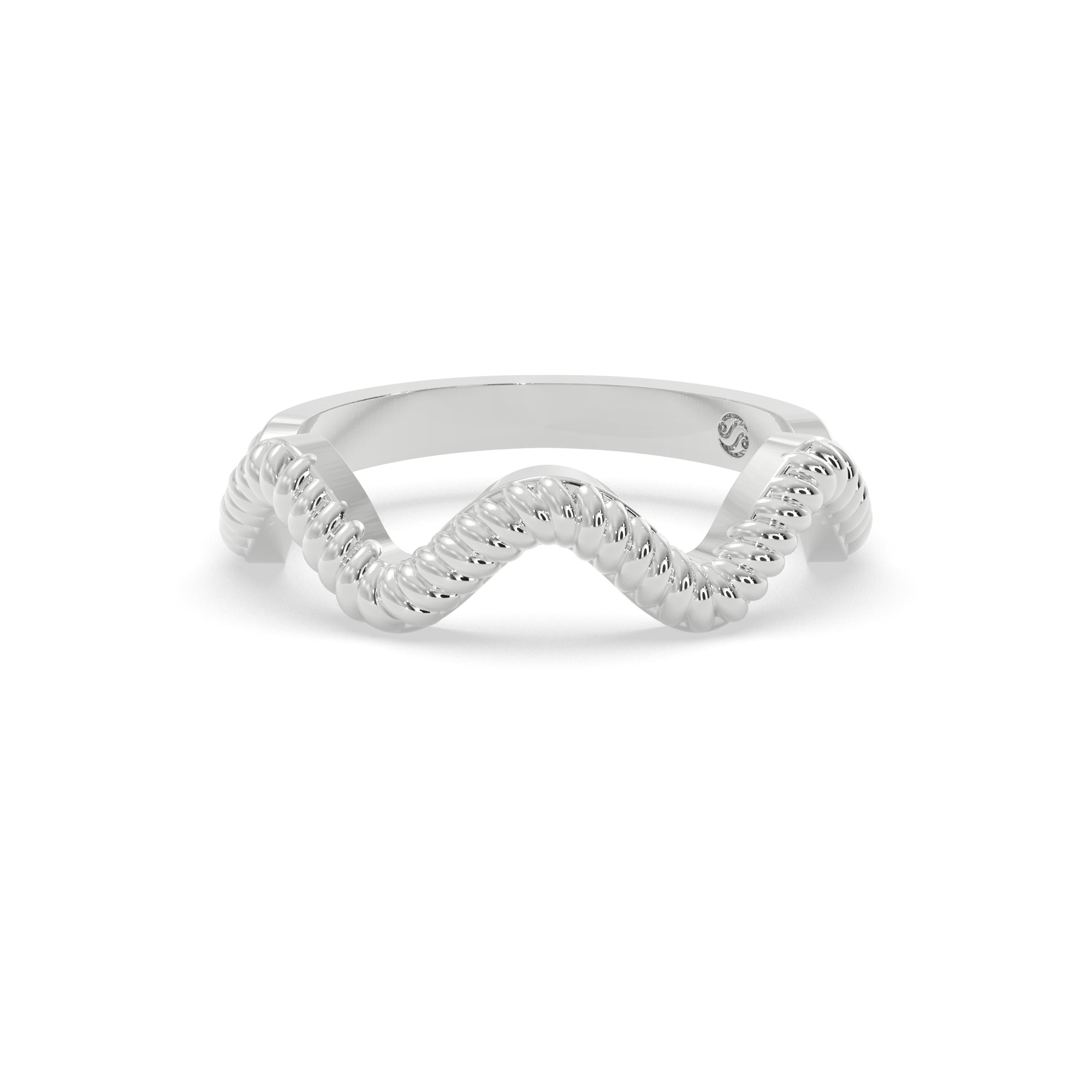 Sstringz Silver Wave-Texture Minimalist Ring – Sculpted Contemporary Design