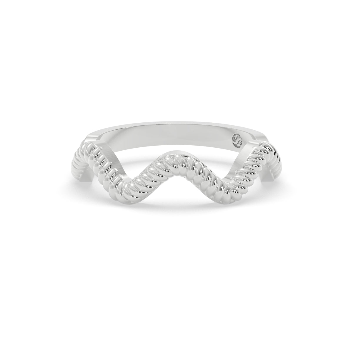 Sstringz Silver Wave-Texture Minimalist Ring – Sculpted Contemporary Design