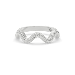 Sstringz Silver Wave-Texture Minimalist Ring – Sculpted Contemporary Design
