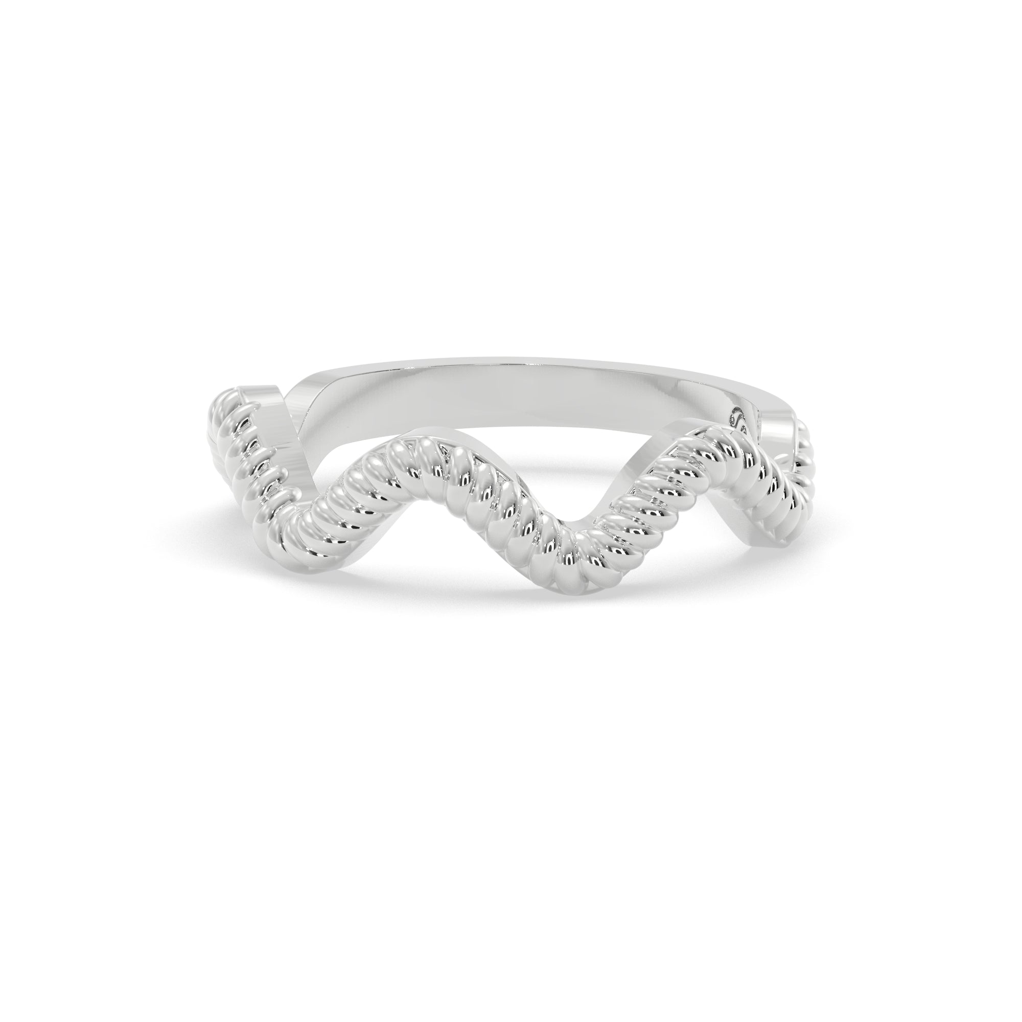 Sstringz Silver Wave-Texture Minimalist Ring – Sculpted Contemporary Design