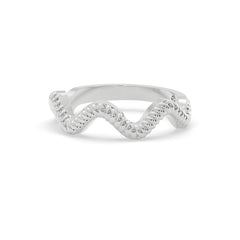 Sstringz Silver Wave-Texture Minimalist Ring – Sculpted Contemporary Design