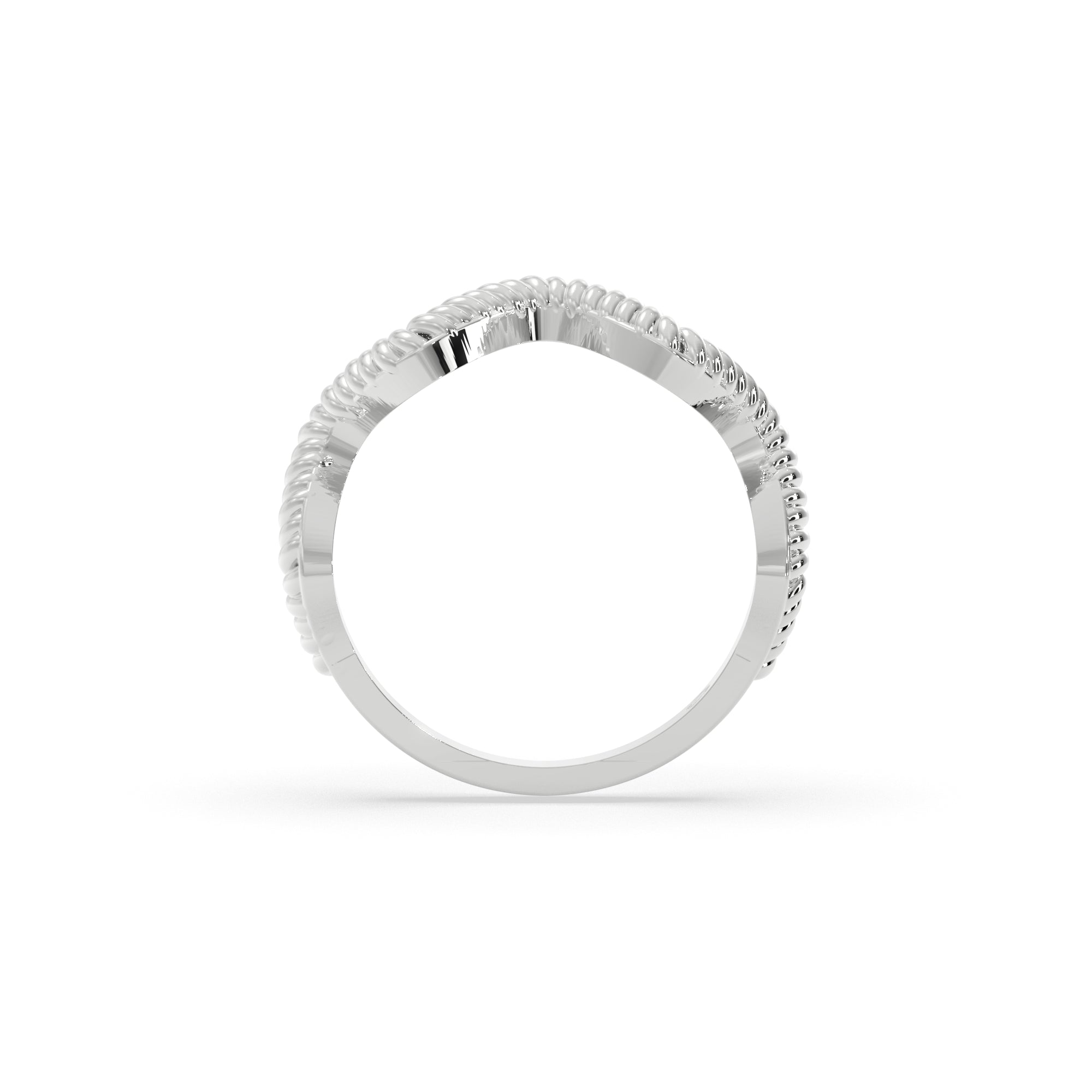 Sstringz Silver Wave-Texture Minimalist Ring – Sculpted Contemporary Design
