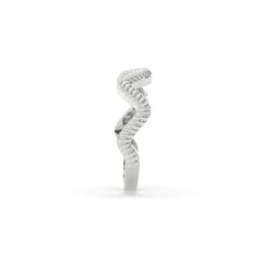 Sstringz Silver Wave-Texture Minimalist Ring – Sculpted Contemporary Design