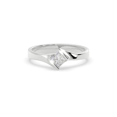 Sstringz Princess-Cut Solitaire Ring in Sterling Silver