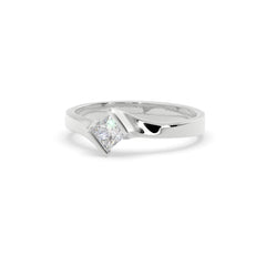 Sstringz Princess-Cut Solitaire Ring in Sterling Silver