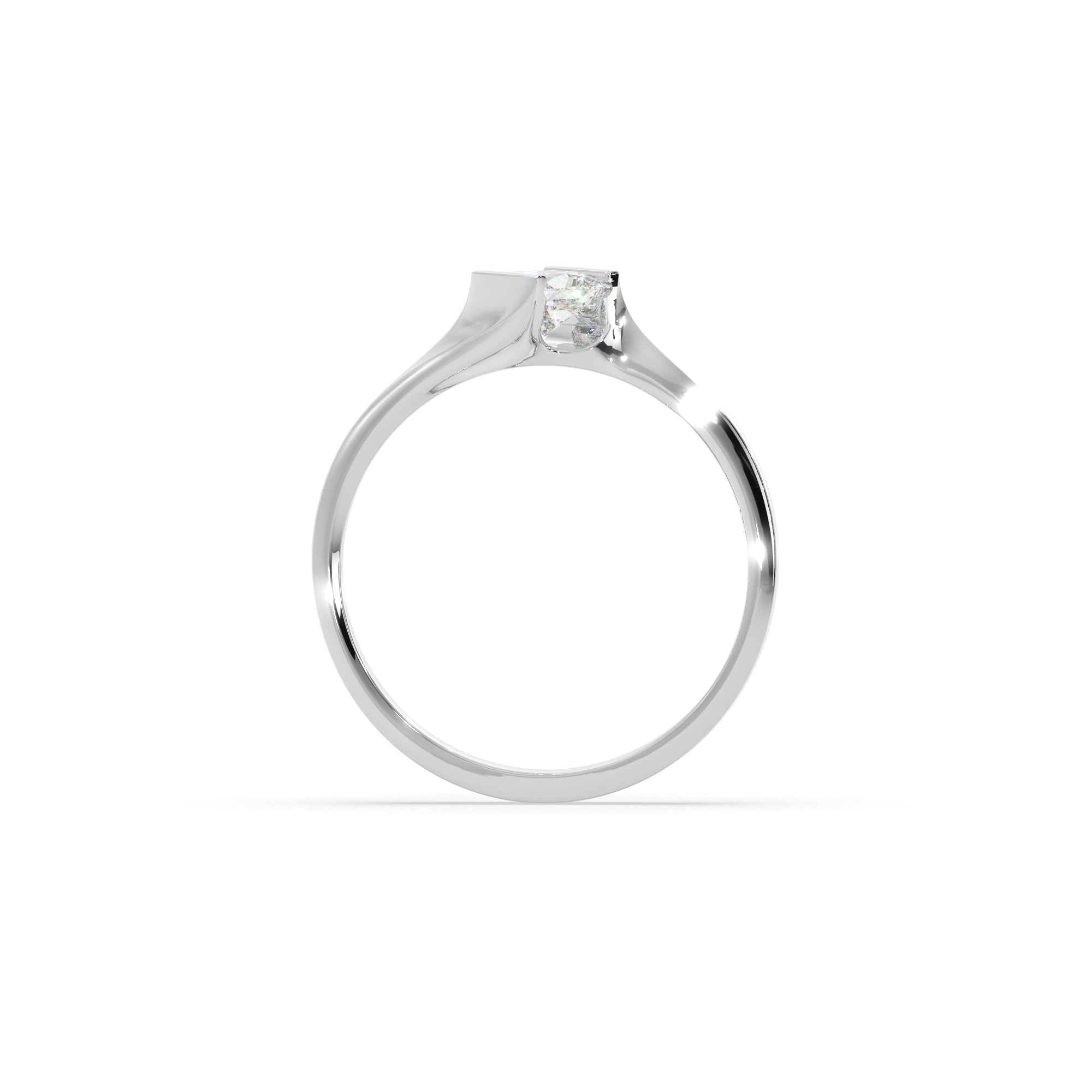 Sstringz Princess-Cut Solitaire Ring in Sterling Silver