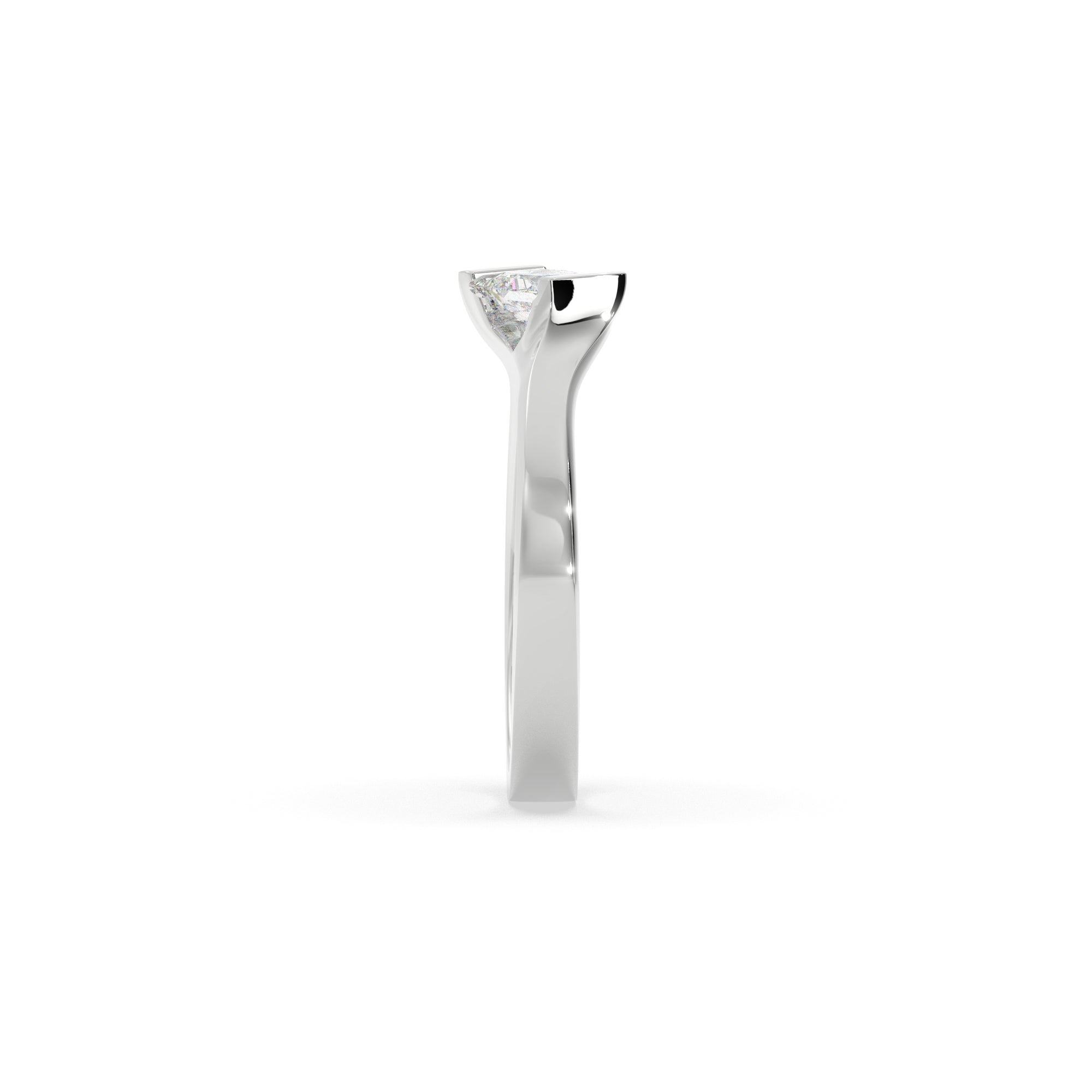 Sstringz Princess-Cut Solitaire Ring in Sterling Silver