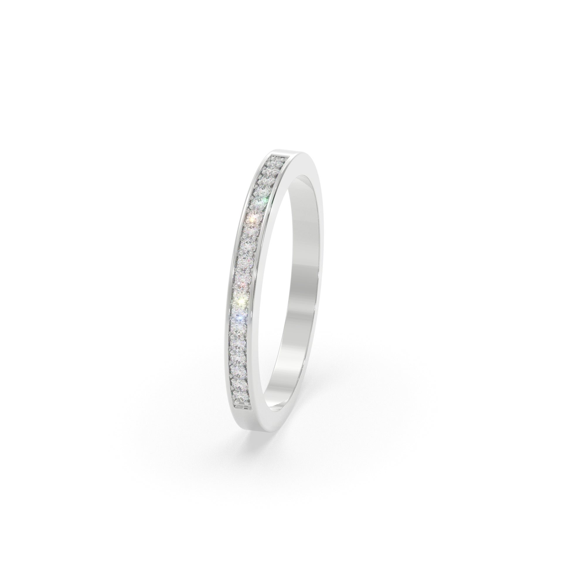 Luxury Channel-Set Moissanite Diamond Sleek Band Ring