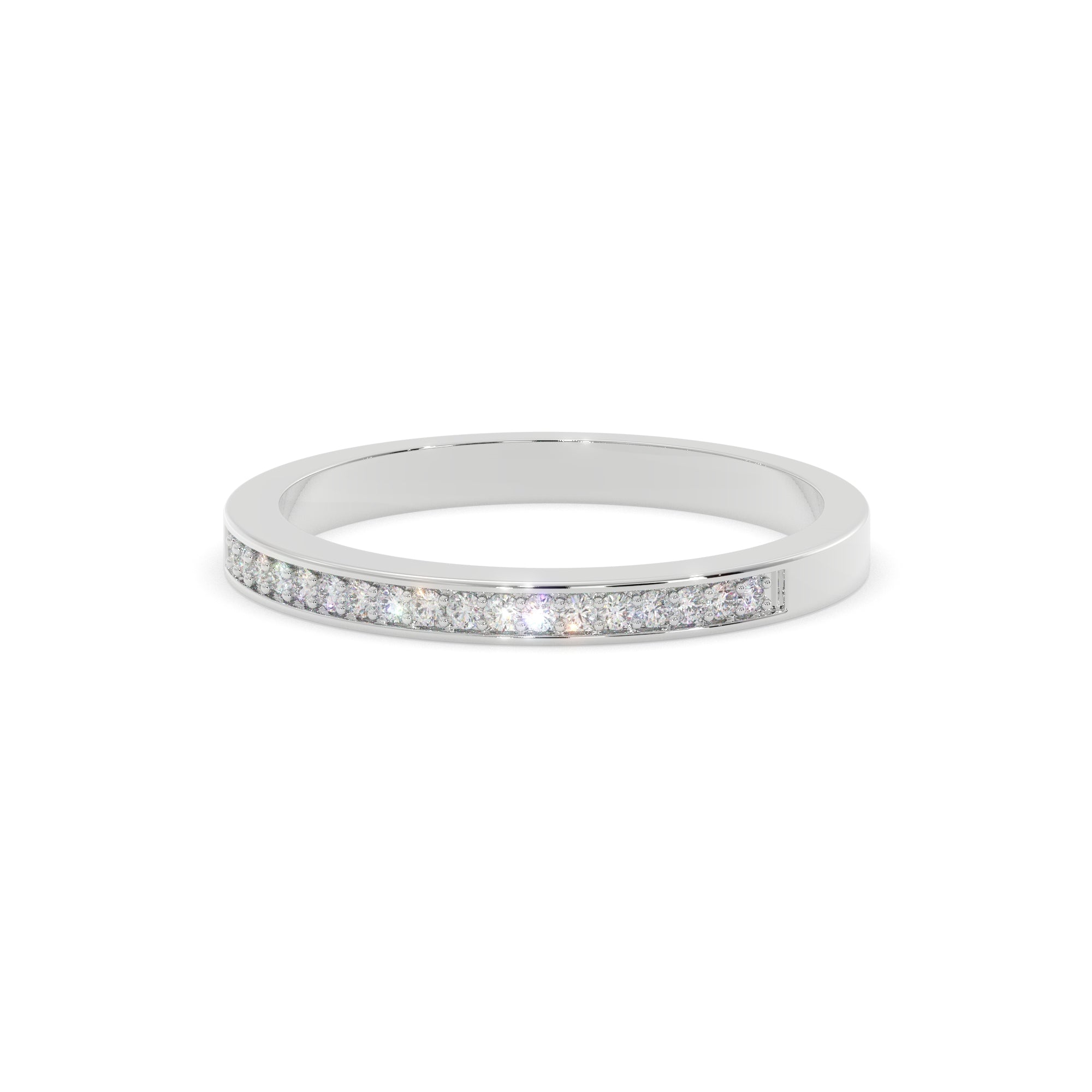 Luxury Channel-Set Moissanite Diamond Sleek Band Ring