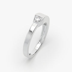 Solitaire Band with Bezel-Set Moissanite Diamonds – Sstringz