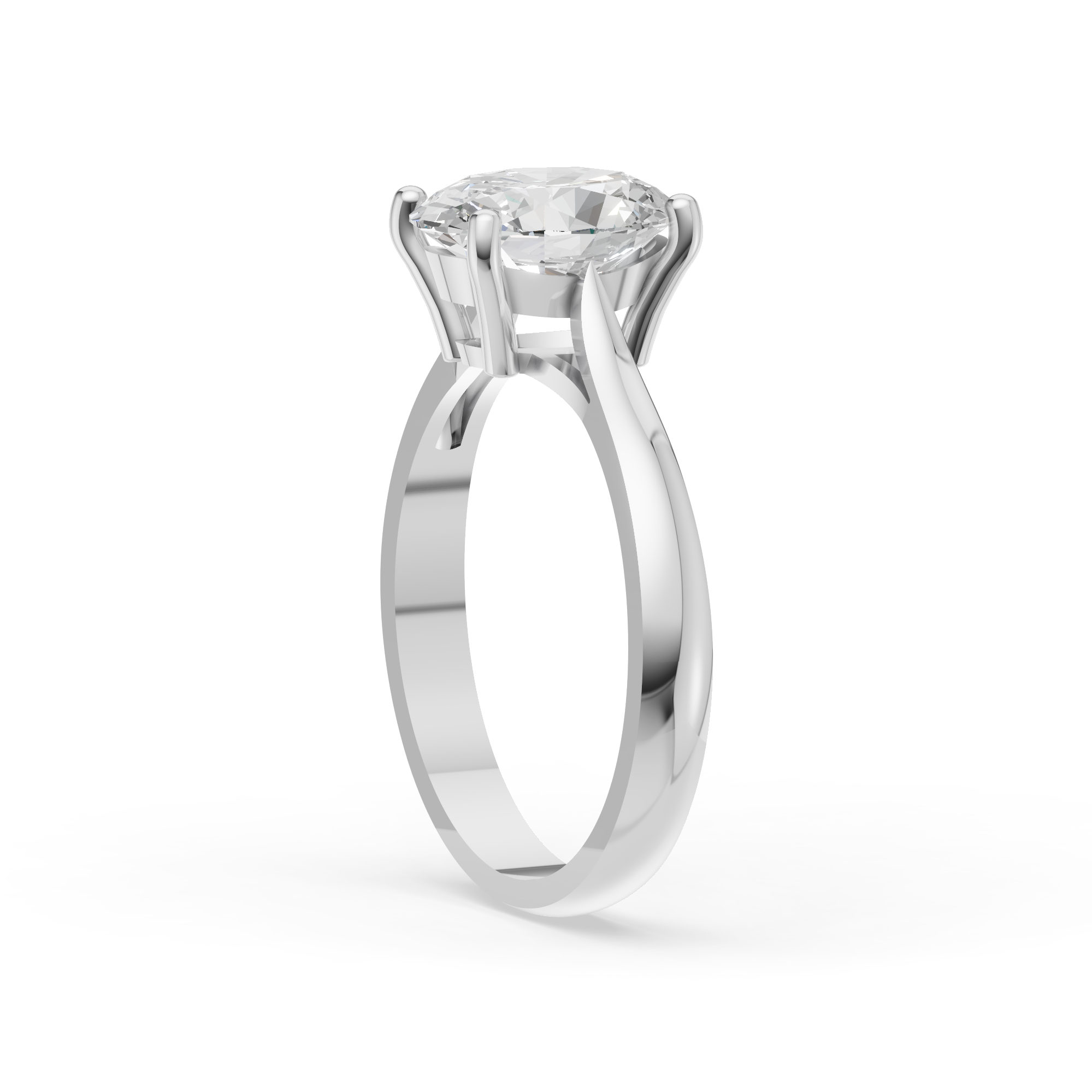 Classic Oval Solitaire Ring in Sterling Silver