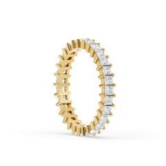 Princess-Cut Moissanite Diamond Eternity Band in 18K Gold-Plated Finish