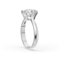 Classic Oval Solitaire Ring in Sterling Silver