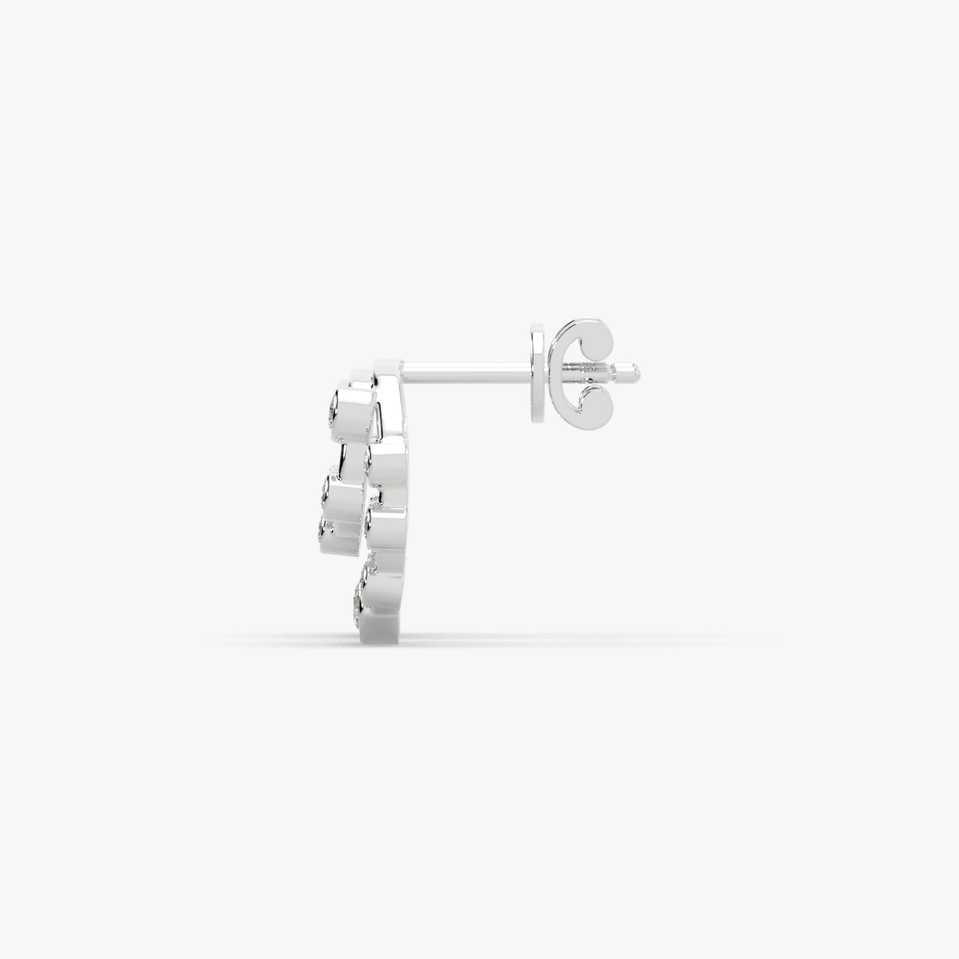 Radiant Double-Halo Moissanite Diamonds Circle Stud Earrings in Rhodium Finish
