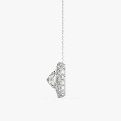 Celestial Bloom Halo Diamond Pendant Necklace – Premium Moissanite & Marquise Halo Design