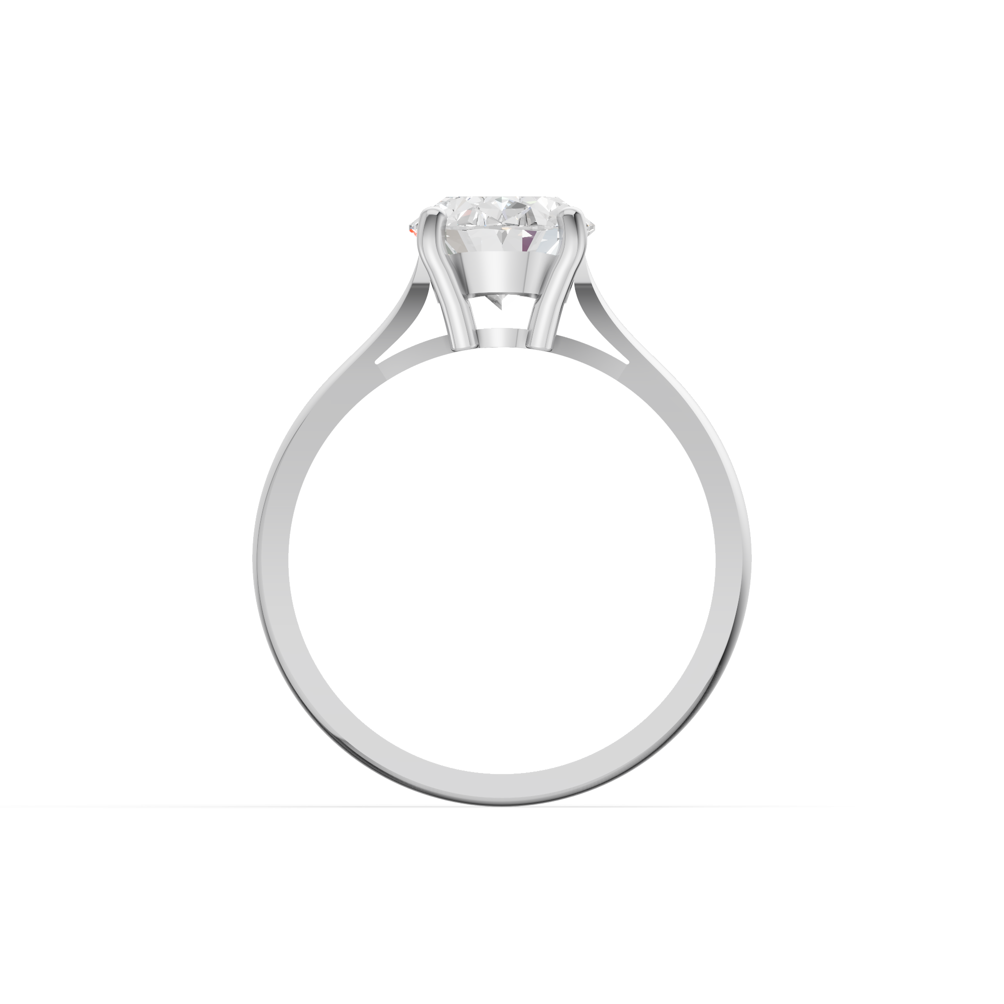 Classic Oval Solitaire Ring in Sterling Silver