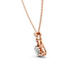 Rose Gold Crown‐Charm Halo Pendant