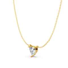 Classic Heart-Shaped Moissanite Pendant Necklace – 18K Gold-Plated Minimal Love Pendant
