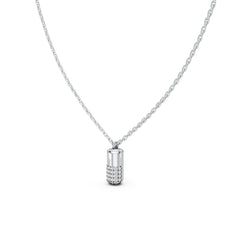 Cylinder Pavé Capsule Pendant Necklace – Sterling Silver