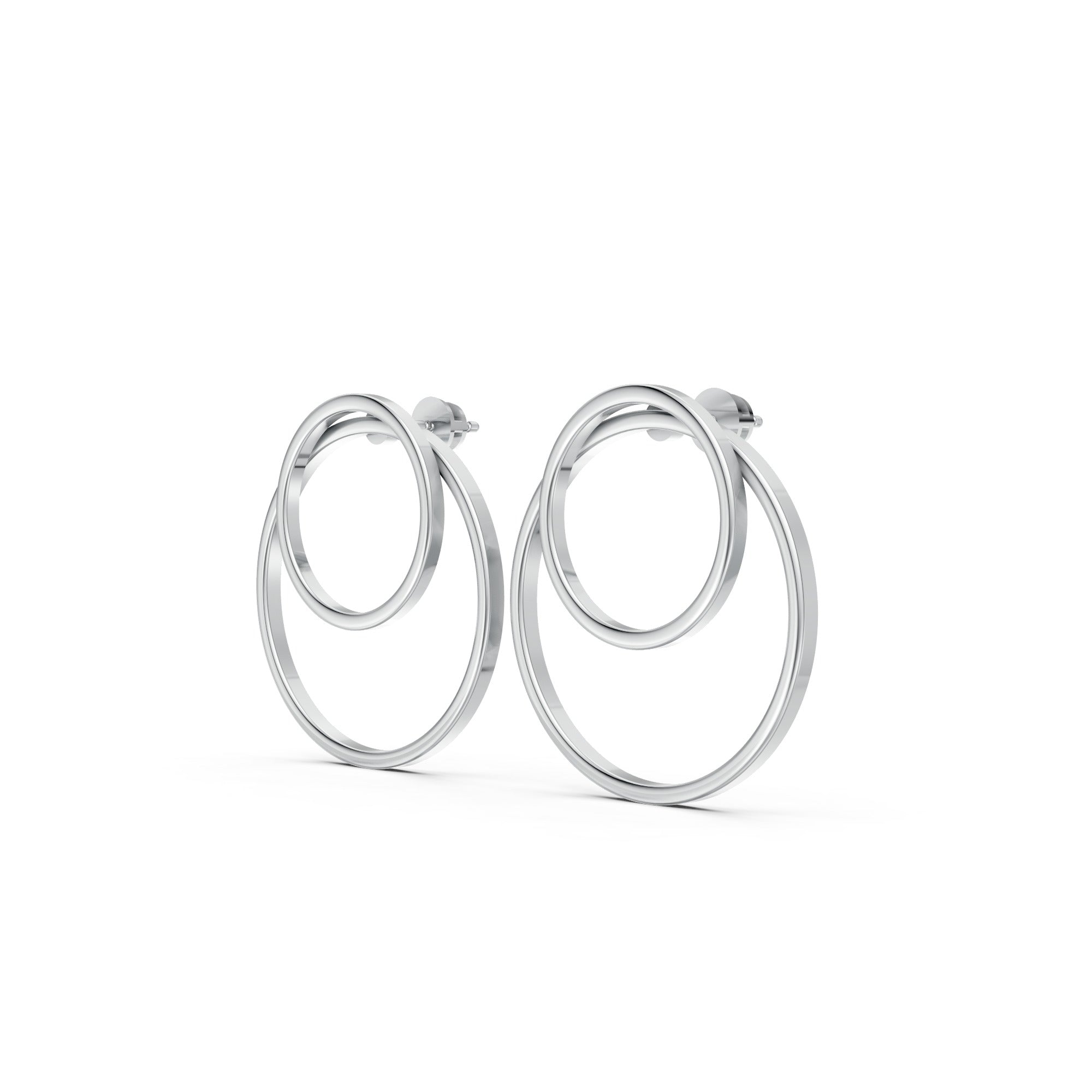 Luxury Dual Orbit Sterling Silver Hoop Earrings – Sstringz Exclusive
