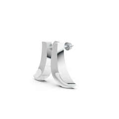 Sstringz Modern Sculpted Polished Hoop Earrings – Contemporary Minimalist Shine in Premium Silver Finish