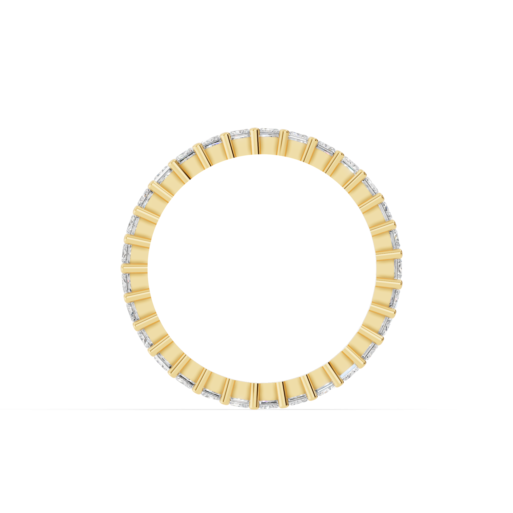 Princess-Cut Moissanite Diamond Eternity Band in 18K Gold-Plated Finish