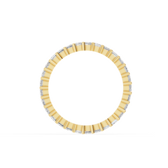 Princess-Cut Moissanite Diamond Eternity Band in 18K Gold-Plated Finish