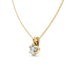 Luxury Solitaire Round-Cut Gold-Plated Pendant Necklace