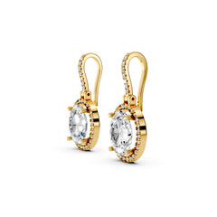 Oval Halo Radiance Drop Earrings – 18K Gold-Plated | Sstringz