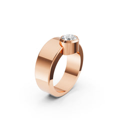 Modern Bezel set Moissanite Diamond Ring