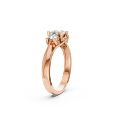 Sstringz Rose Radiance Cushion & Round Trio Diamond Ring