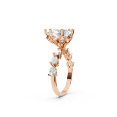 Gardenia Pear Cut Moissanite Diamond Ring