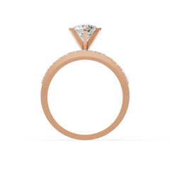 18k Rose Gold Plated Double-Row Solitaire Moissanite Diamond Ring for Women